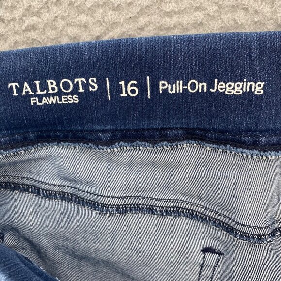 Talbots Jeans Womens 16 Flawless Blue Dark Wash Denim Pull On Jegging Skinny Leg - Picture 5 of 11
